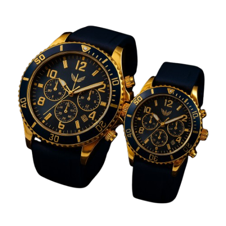 Set Ceasuri Premium pentru Cuplu – Elegance Gold & Navy [1]