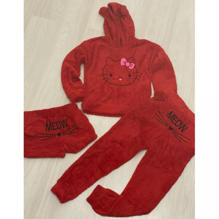 Pijamale si halate de baie - SET Cocolino KITTY ROSU