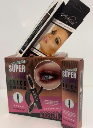 Îngrijire personală și cosmetice - SET Rimel fibre de matase 5D & Eyeliner rezistent la apa