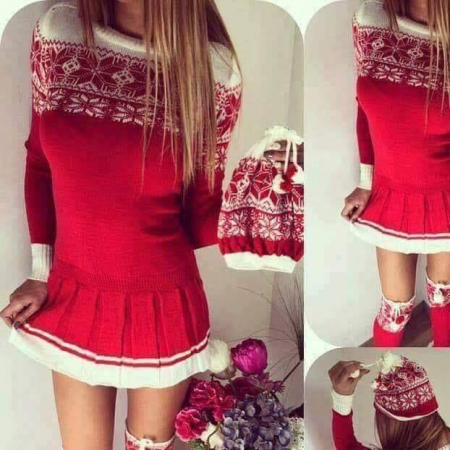 Articole de Crăciun - Set rosu SANTA