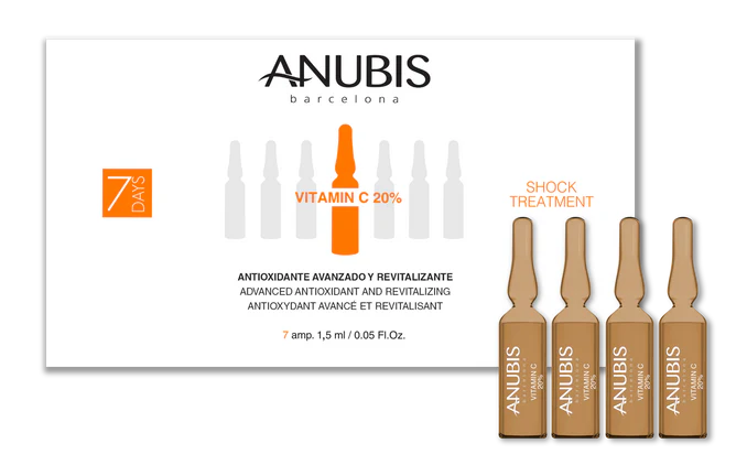 Îngrijire personală și cosmetice - Tratament SOC 7 zile, anti-imbatranire si antioxidant - ANUBIS 7 Days Treatment Vitamin C 20% 7 fiole x 1,5 ml