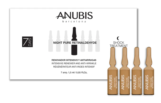 Îngrijire personală și cosmetice - Tratament SOC 7 zile, reparator si antirid - ANUBIS 7 Days Treatment Night Pure Retinaldehyde 7 fiole x 1,5 ml