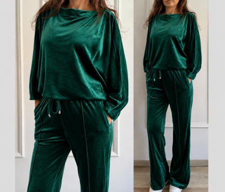 Treninguri și Compleuri - Trening Catifea Butterfly - VERDE SMARALD