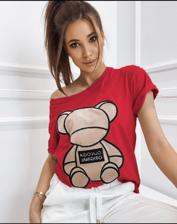 Bluze si tricouri - Tricou Bear -Rosu