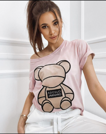 Bluze si tricouri - Tricou Bear- Roz Pal