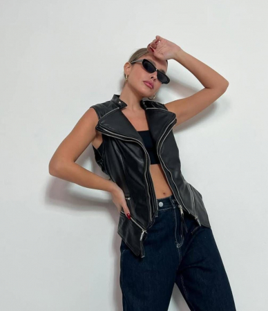 Noutati - Vesta piele  - Biker Diva
