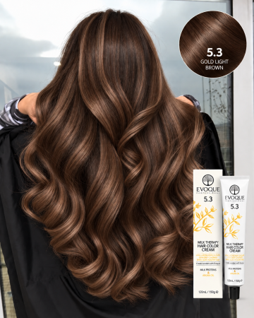 NOUTĂȚI - Vopsea de par profesionala GOLD LIGHT BROWN - S.U.A. (5.3) - EVOQUE PROFESSIONAL