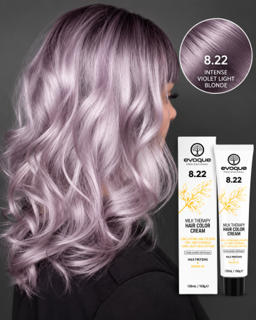 NOUTĂȚI - Vopsea de par profesionala INTESENSE VIOLET LIGHT BLONDE - S.U.A. (8.22) - EVOQUE PROFESSIONAL