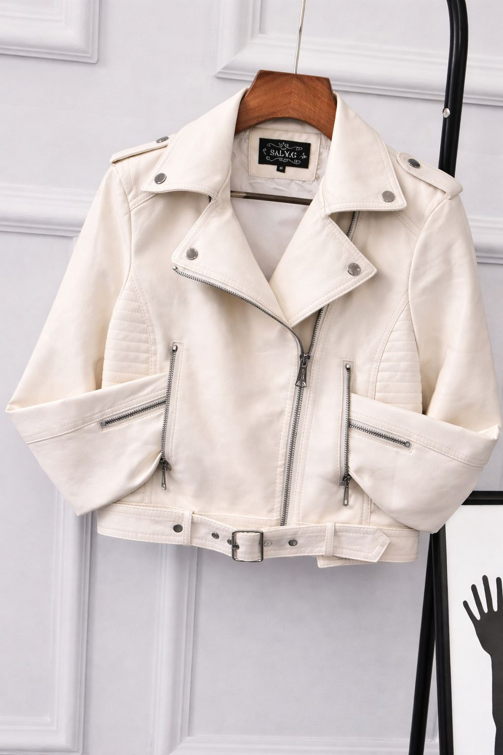 AndraRose Styles Geaca Monaco Piele 2XL, Alb