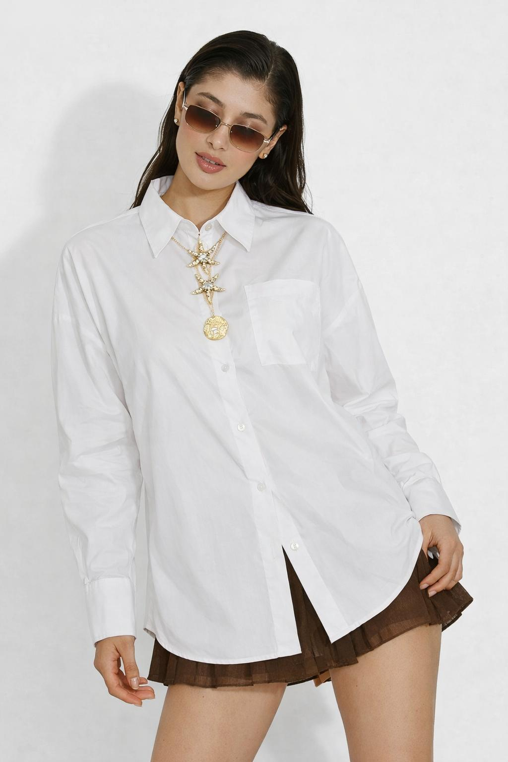 blush cremos Camasa oversized din bumbac - Blush Edition XL, Alb