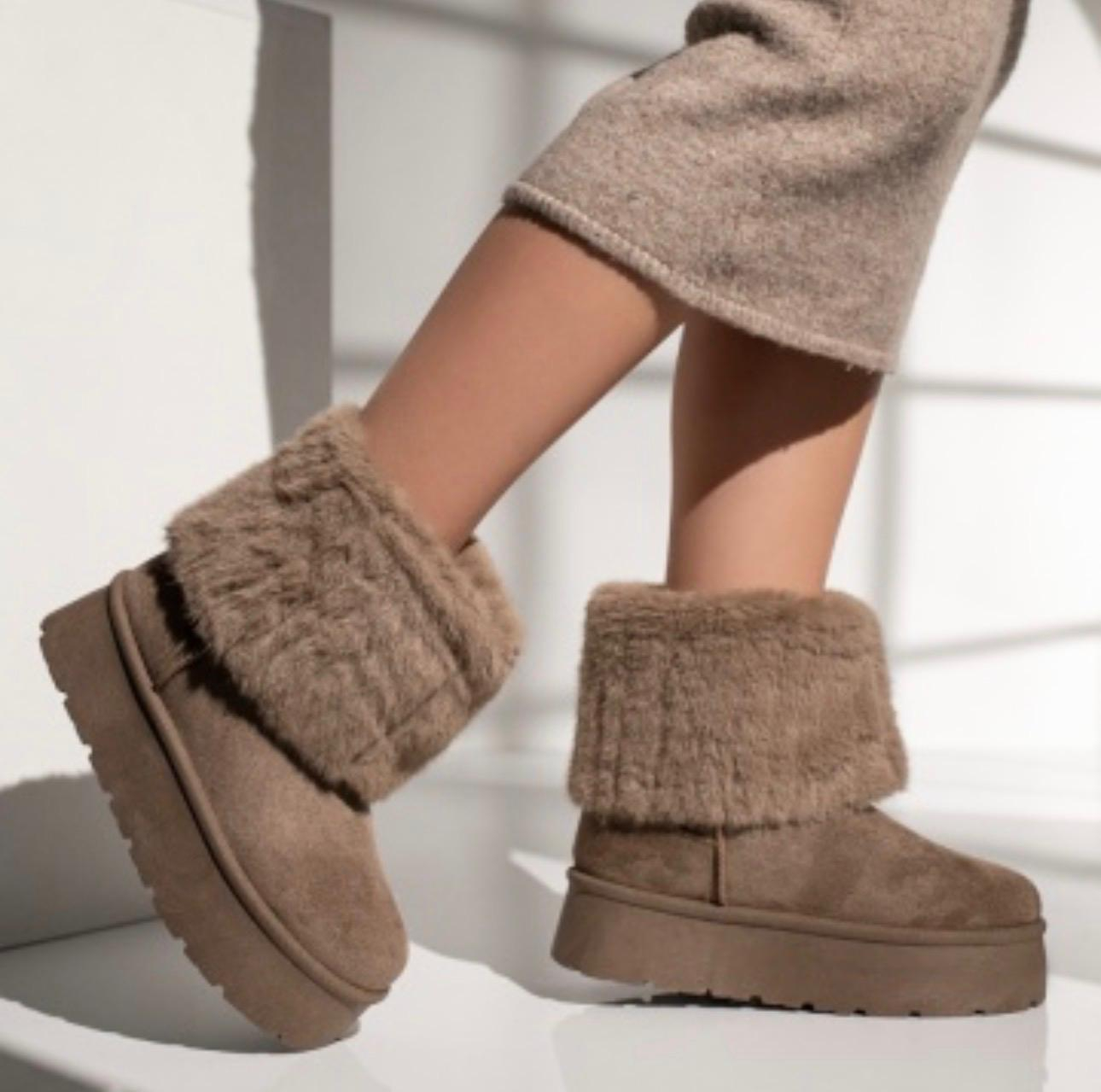 ghete cu platforma Ghete cu platforma - Cozy Winter 37, Maro inchis