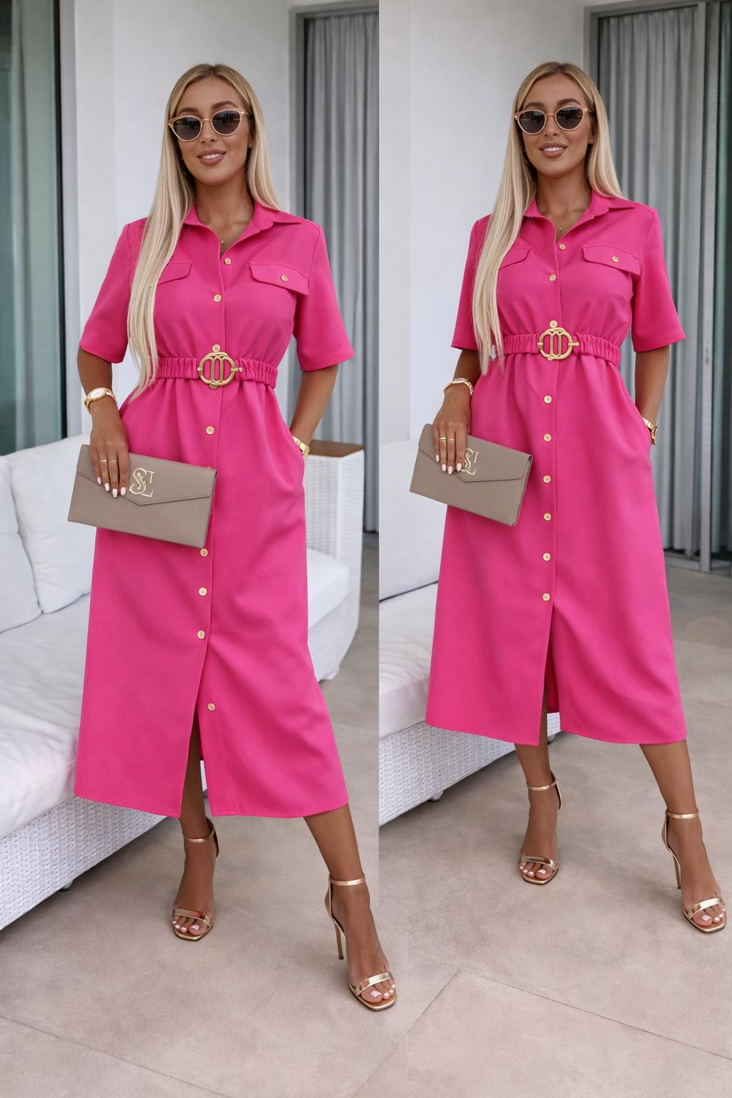 rochie roz scurta eleganta Rochie - Kalipso XL, Roz Fuchsia