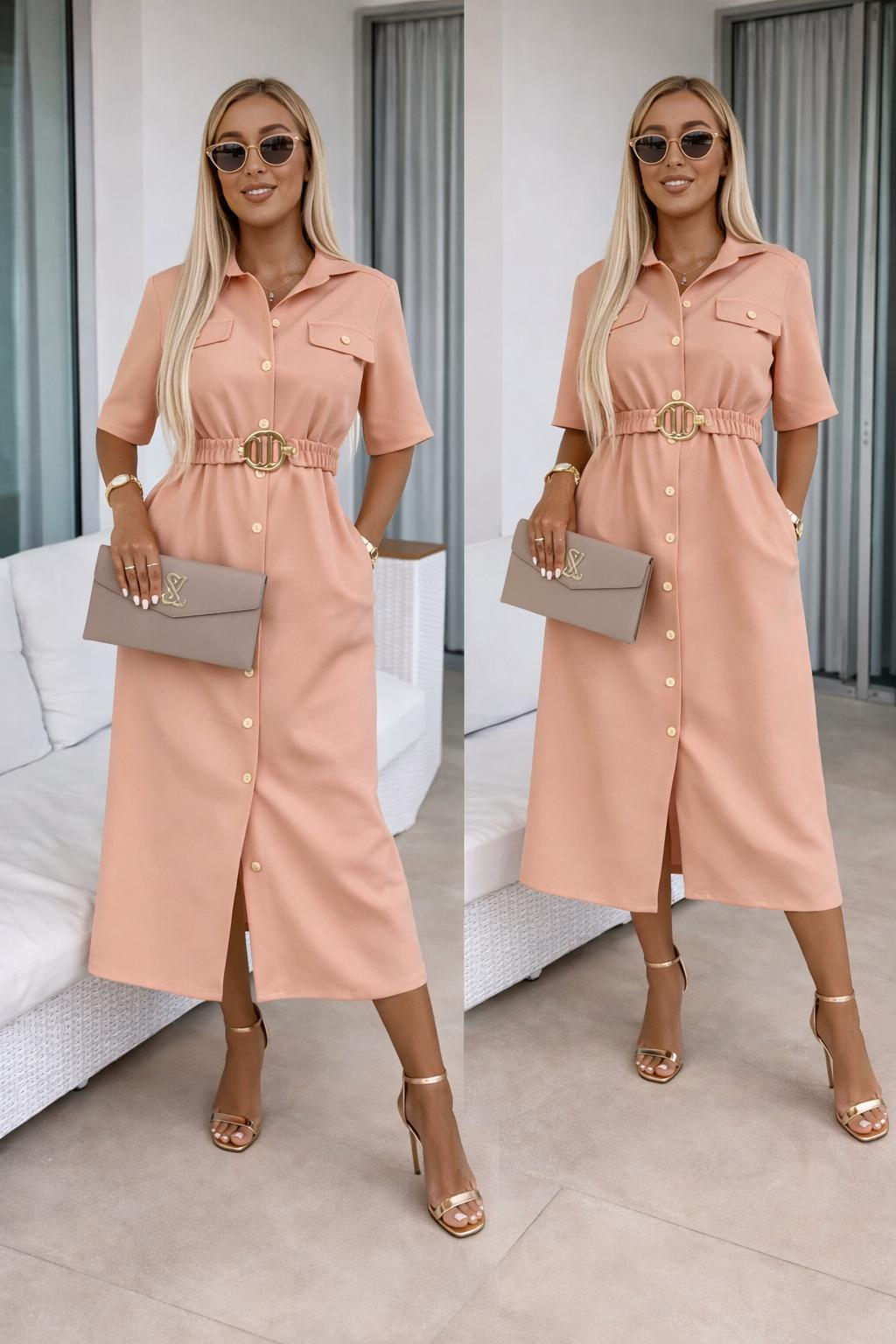rochie roz scurta eleganta Rochie - Kalipso XL, Roz piersică