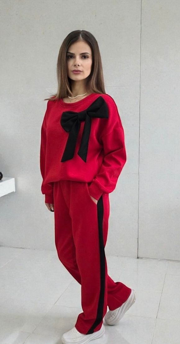 Trening elegant cu fundă decorativă - Bow Set XL, Rosu