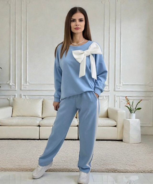 Trening elegant cu fundă decorativă - Bow Set M, Albastru