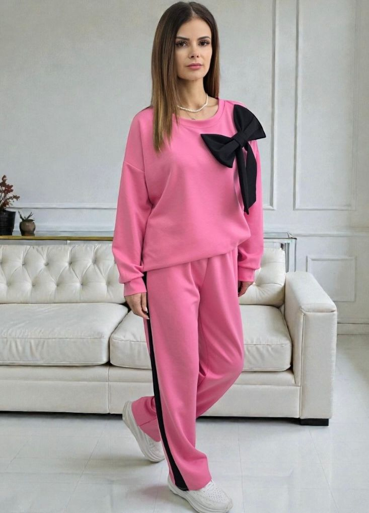 Trening elegant cu fundă decorativă - Bow Set M, Roz Pudra
