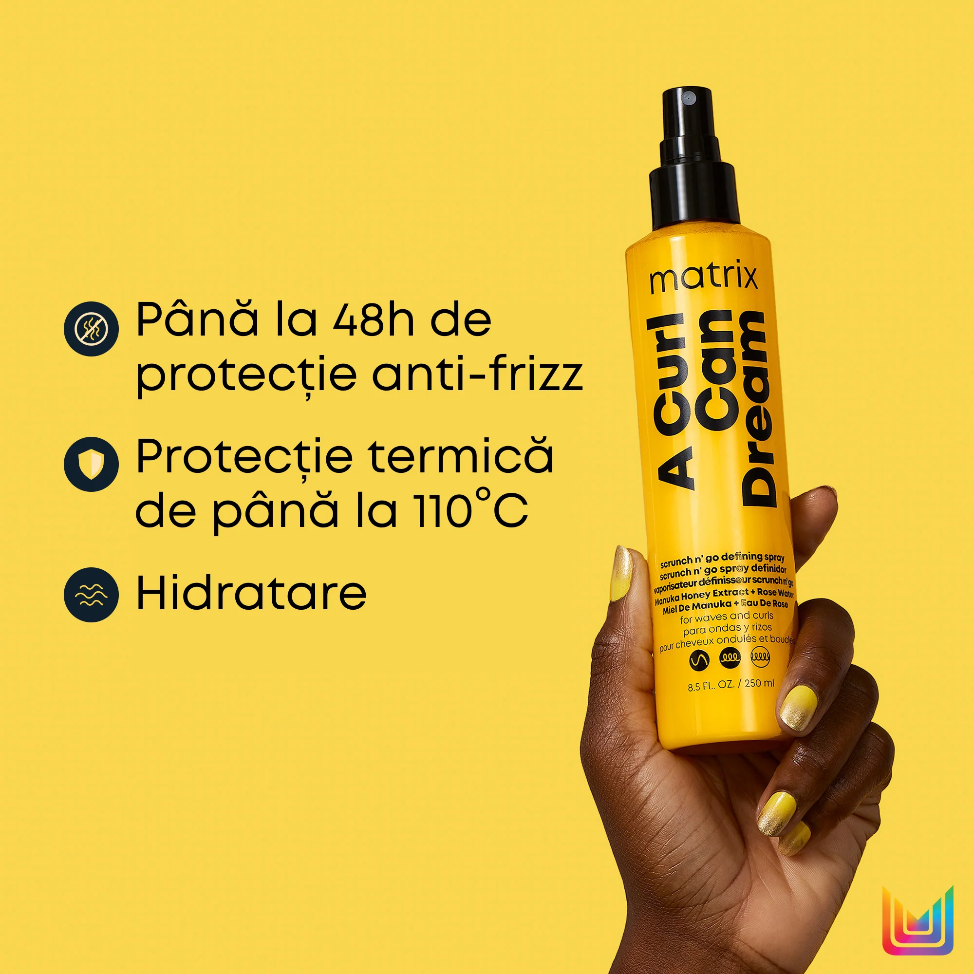 Leave-in Matrix Total Results A Curl Can Dream Scrunch N' Go, pentru parul ondulat, 250ml [2]