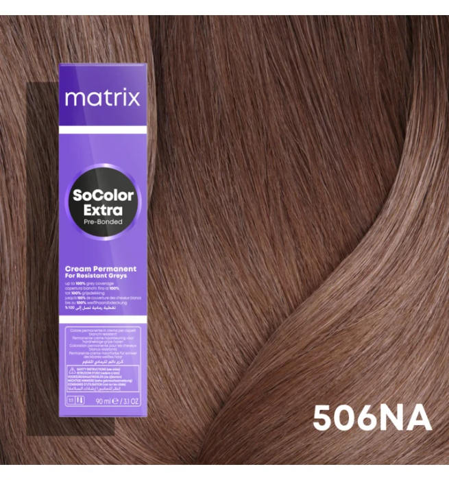 Vopsea Matrix Socolor Beauty Extra Coverage 506NA Blond Inchis Natural Cenusiu 90 ml [2]