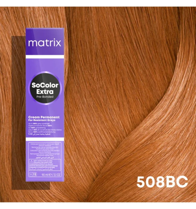 Vopsea Matrix Socolor Beauty Extra Coverage 508BC Blond Deschis Maro Cupru 90 ml [2]