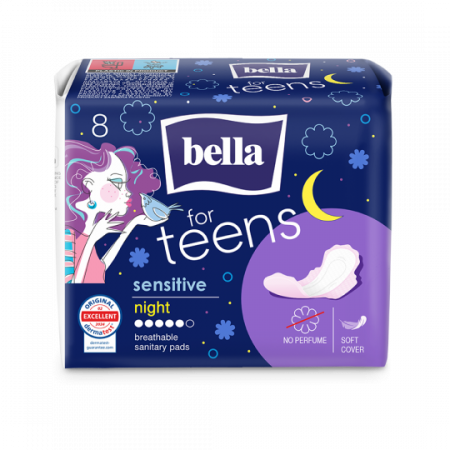 Igiena Feminina - Absorbante Bella For Teens Sensitive Night 8buc - Bella