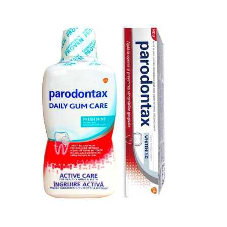 Ingrijire personala - Apa de gura Parodontax Active Gum Health Fresh Mint+ Pasta de dinti Parodontax Whitening 75ml