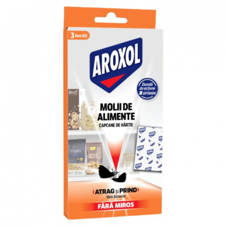 Insecticide si capcane - Capcane de hartie antimolii alimente Aroxol 3 buc-fara miros