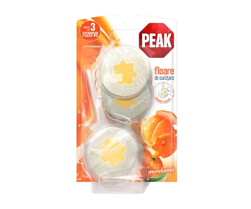 Produse curatare baie - Odorizant WC Peak Floare Cos mandarine 3x45gr