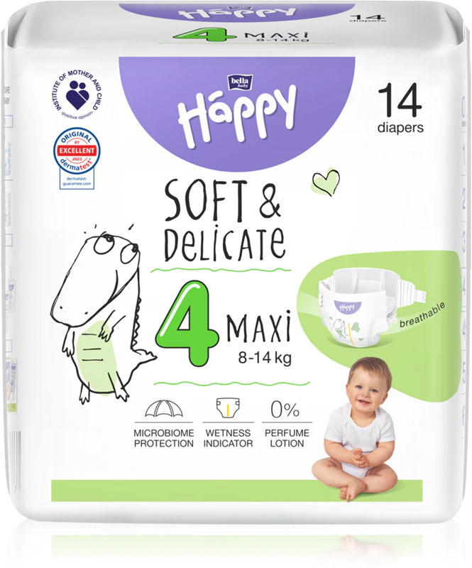 Scutece copii - Scutece Happy 4 Maxi 8-14 kg 14 buc.