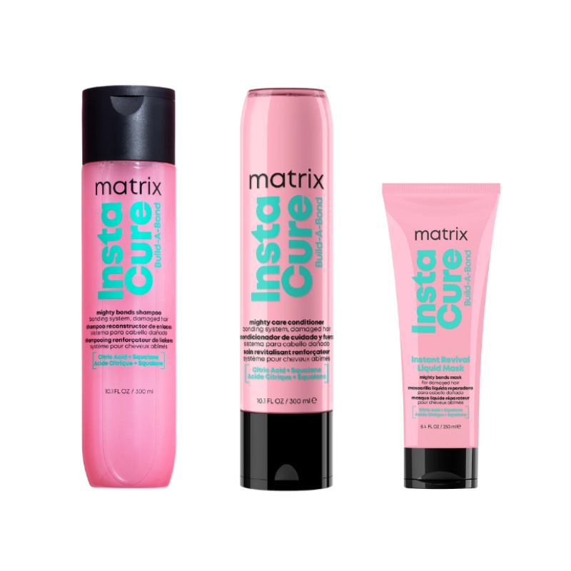 Balsam de Par - Set Matrix Instacure Build-A-Bond, pentru par deteriorat sampon, balsam, masca