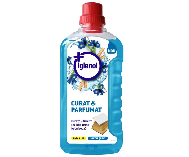 Solutii curatat podele - Solutie Pardoseli si Suprafete Mari Igienol Fara Clor Santal si Iris 1L
