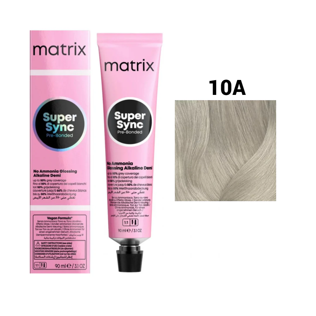 Vopsea Matrix - Vopsea de Par - Vopsea Matrix Super Sync 10A Blond Foarte Foarte Deschis Cenusiu 90 ml