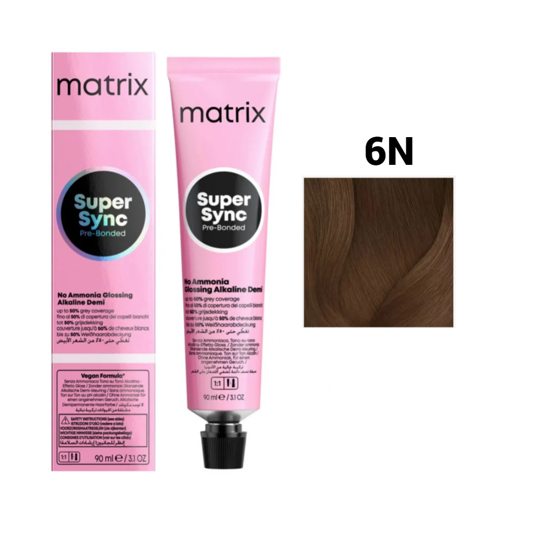 Vopsea Matrix - Vopsea de Par - Vopsea Matrix Super Sync 6N Blond Inchis Natural 90 ml