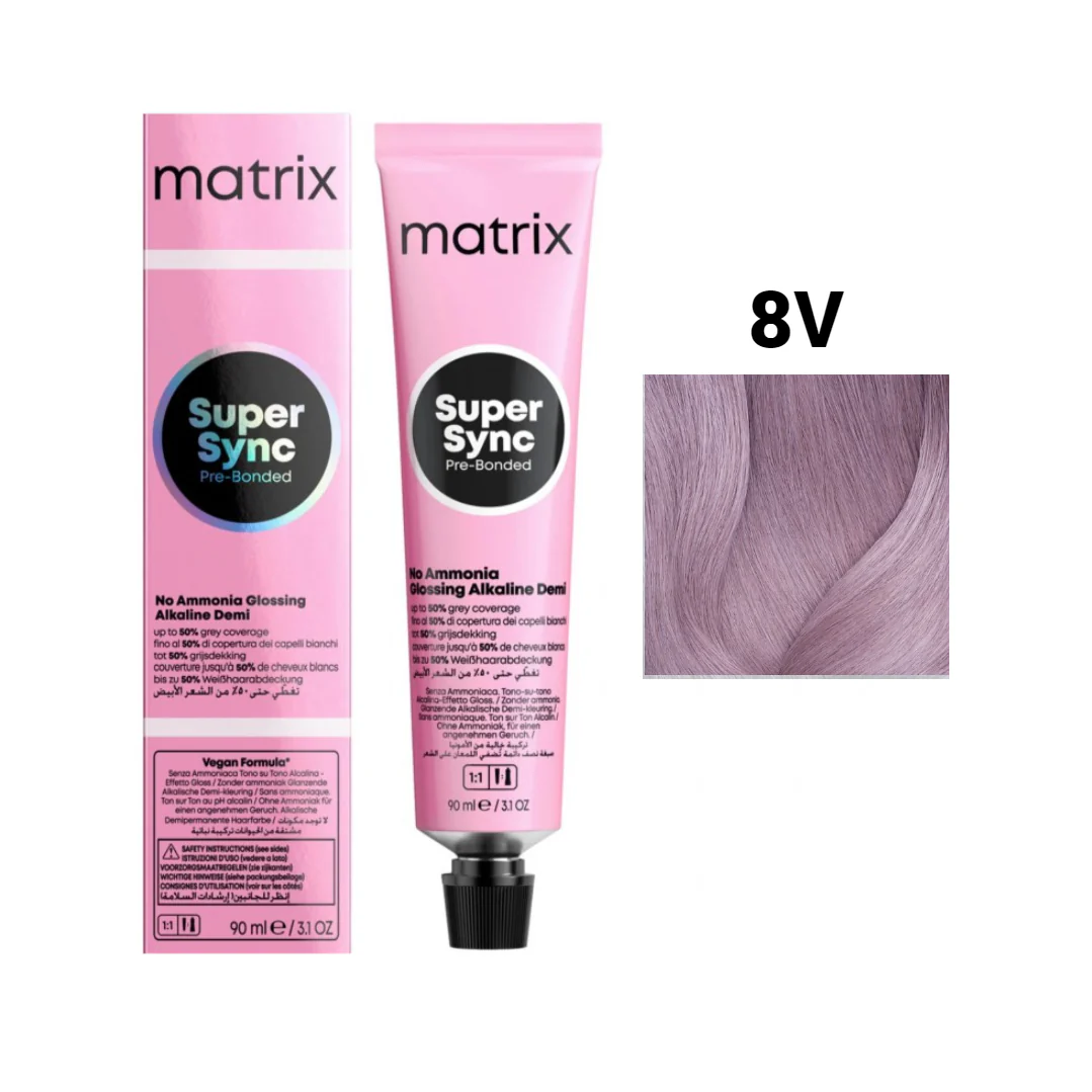 Vopsea Matrix - Vopsea de Par - Vopsea Matrix Super Sync 8V Blond Deschis Violet 90 ml