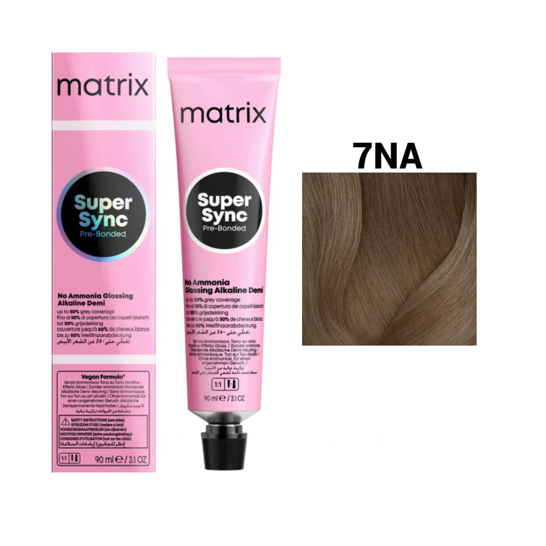 Vopsea Matrix - Vopsea de Par - Vopsea Matrix Super Sync 7NA Blond Mediu Neutral Ash 90ml