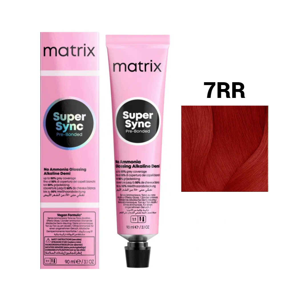 Vopsea Matrix - Vopsea de Par - Vopsea Matrix Super Sync 7RR Rosu Intens Mediu 90ml