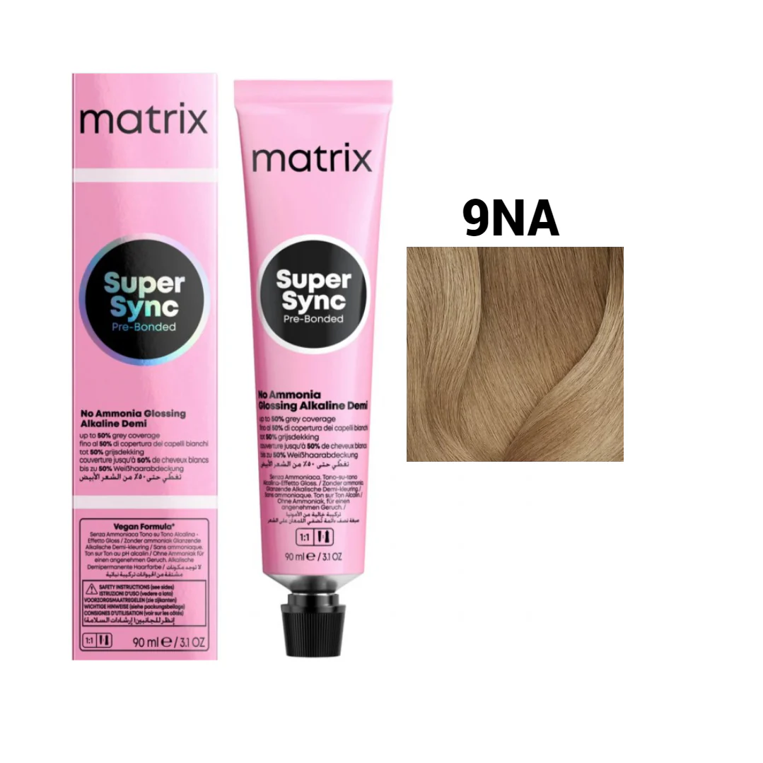 Vopsea Matrix - Vopsea de Par - Vopsea Matrix Super Sync 9NABlond Foarte Deschis Natural Cenusiu 90ml