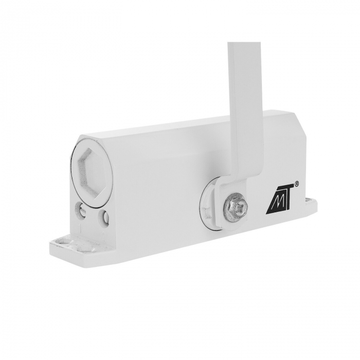 Amortizor hidraulic pentru usa, maxim 60kg, reglare dubla,universal,aluminiu,alb [4]