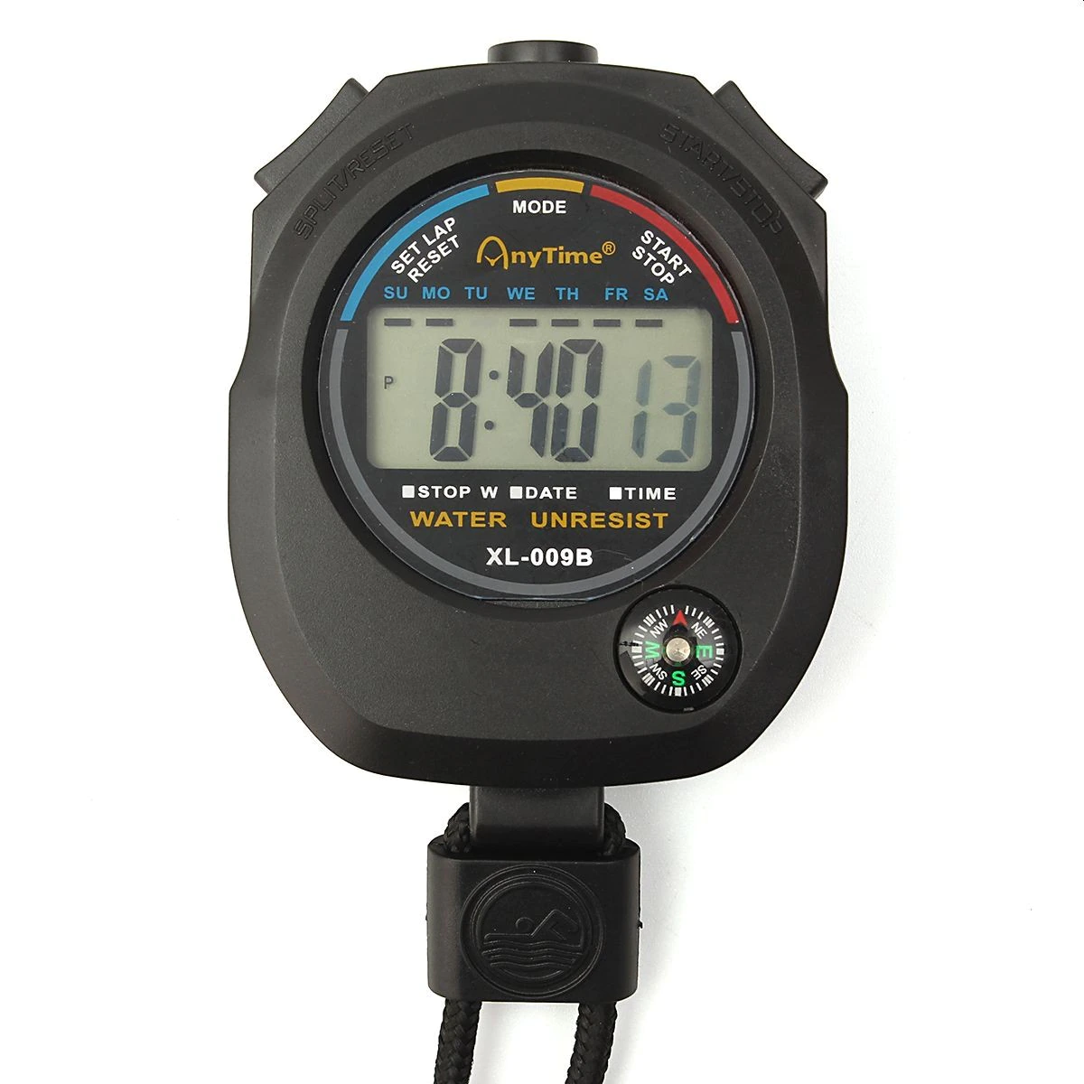 Cronometru digital cu busola, MT Malatec, LCD, afisaj ora, calendar, functie alarma, snur, negru [1]