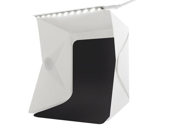 Cub foto pliabil, 20 LED-uri SMD, microUSB 5V, fundal alb negru, PVC [11]