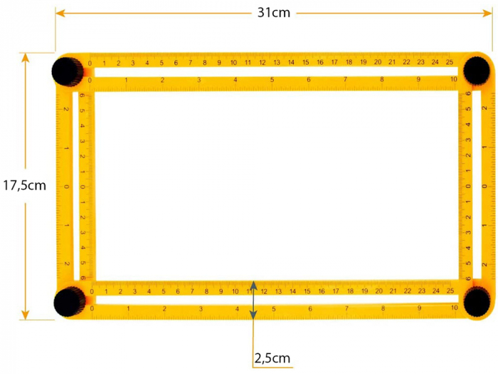 Echer Multifunctional , 4 Laturi Mobile, Material ABS 175X310 mm [2]