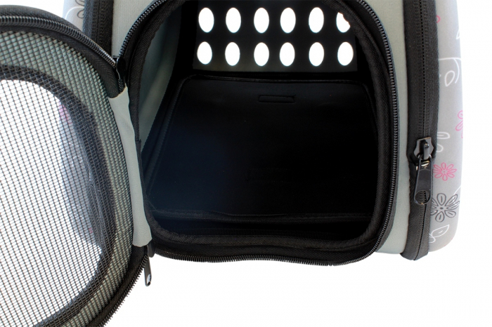 Geanta de transport animale companie pliabila 43x30x32cm Gri [4]