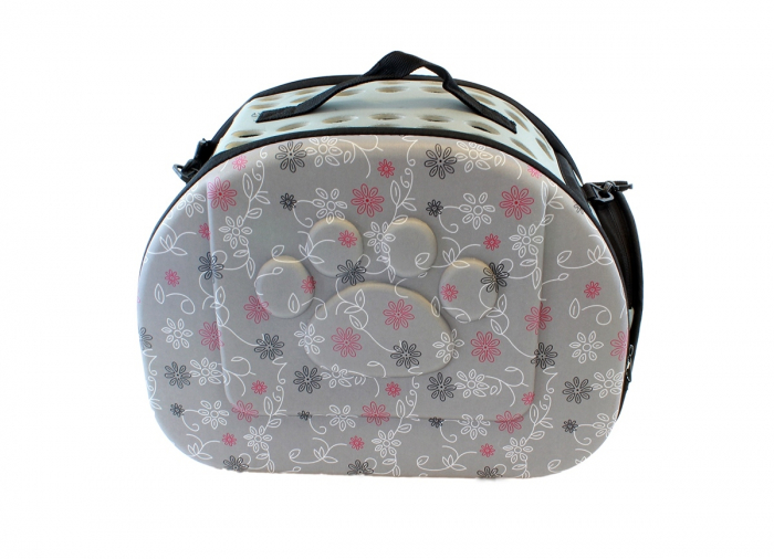 Geanta de transport animale companie pliabila 43x30x32cm Gri [5]