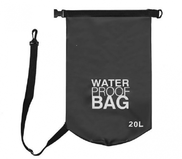 Geanta impermeabila de mare Dry-Bag 20 litri 55 x 37cm neagra [6]