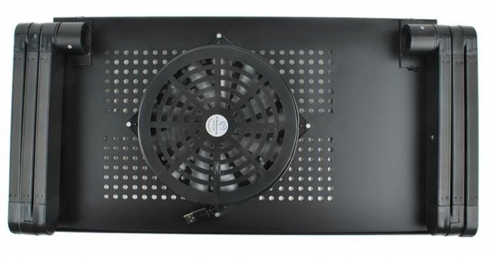 Masuta rabatabila pentru laptop inaltime reglabila USB cooler racire 27X48 cm cu Mouse Pad negru [4]