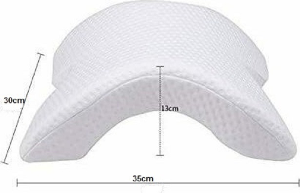 Perna anatomica curbata, cu spuma cu memorie, dimensiuni 35 x 30 x 13 cm,  alba1 bucata [5]