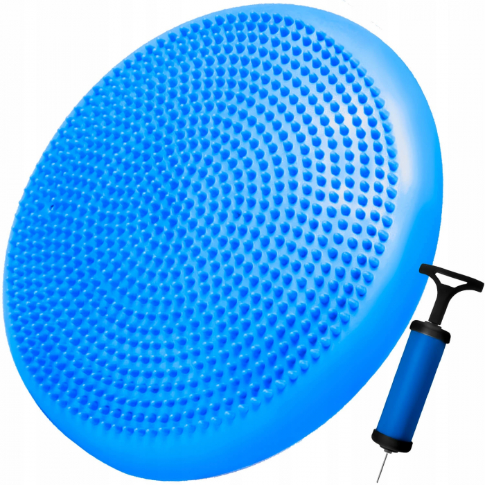 Perna pentru echilibru si masaj gonflabila, cu pompa, diametru 34 cm, albastru [1]