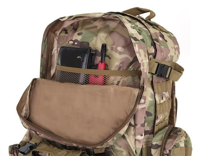 Rucsac militar 45L camuflaj trekking camping 2 deschideri 3 buzunare [2]