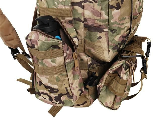 Rucsac militar 45L camuflaj trekking camping 2 deschideri 3 buzunare [4]