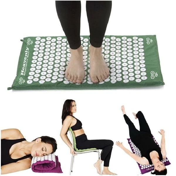 Saltea cu acupunctura si masaj ideala pentru dureri de spate relaxare oboseala 73x44 cm culoare verde [4]