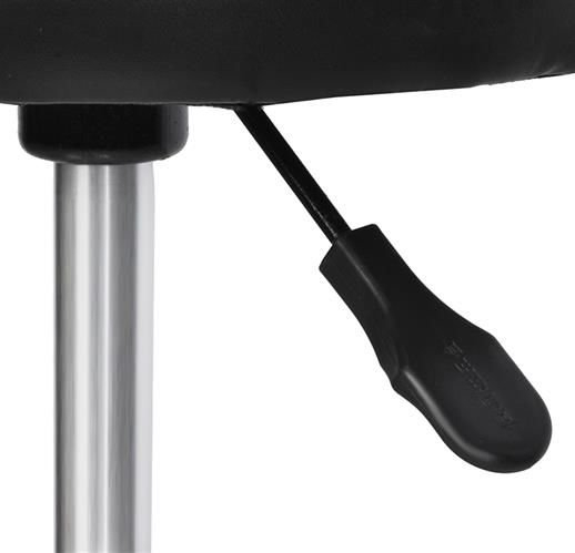 Scaun hidraulic cu roti negru rotund din piele ecologica [4]